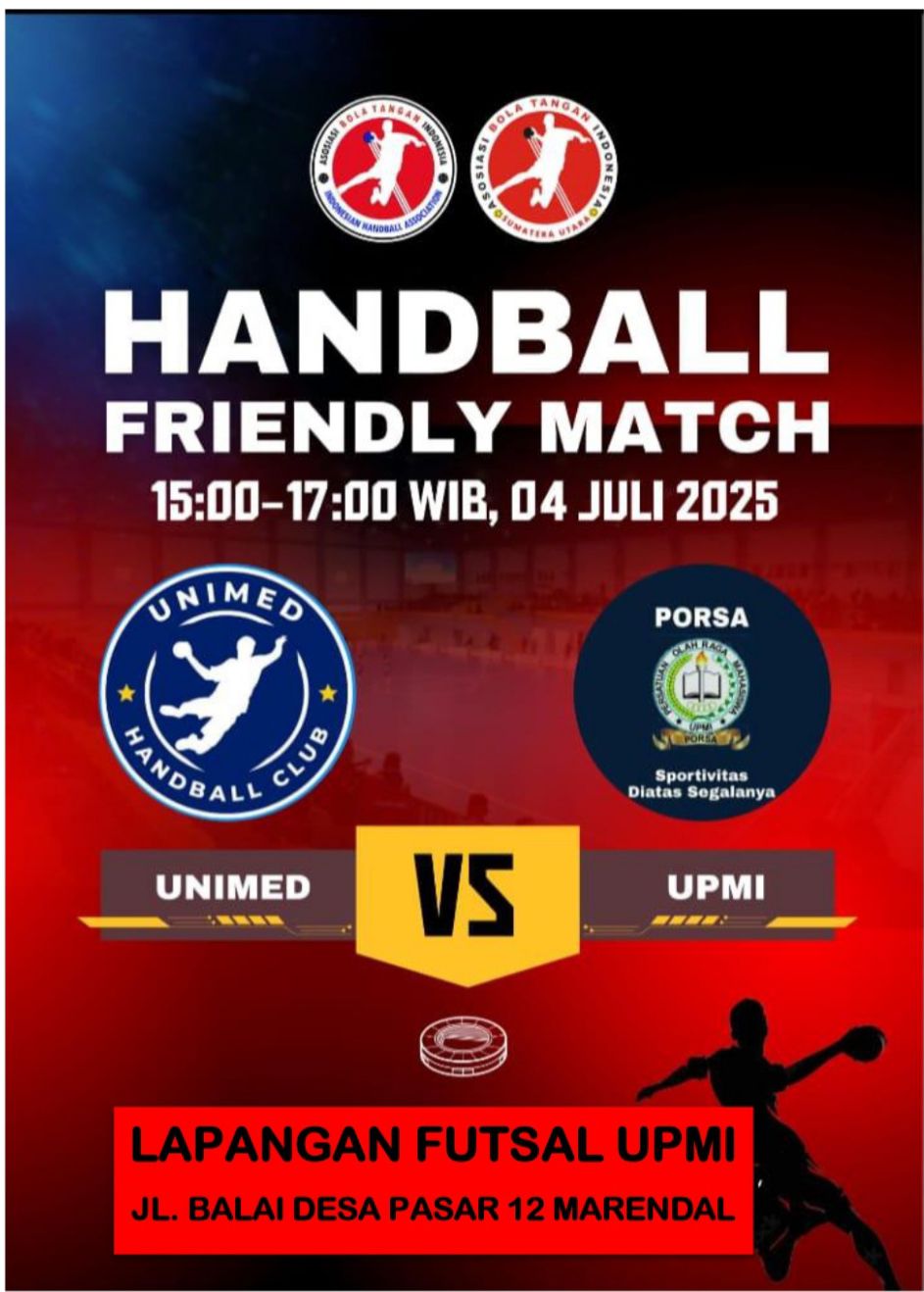Handball Friendly Match antara UPMI Medan dan UNIMED